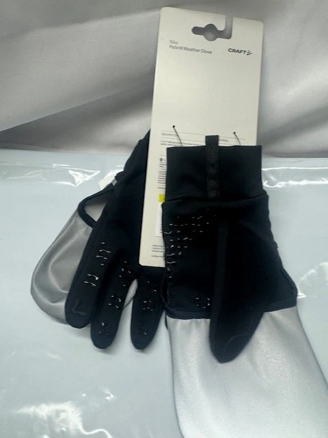 Guantes de ciclismo artesanal dedo completo-plateados/negros-talla pequeña Foto 2 de 4