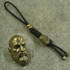 Hand weave Solid Brass Knife Lanyard Bead Paracord Beads GH520