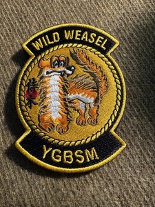 USAF 14th FS Fighter Squadron YGBSM Wild Weasel Flight Suit Patch ~ w/ Hook Loop