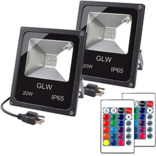 20W RGB LED Flood Lights Color Changing Floodlight with Remote Control Waterproo