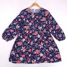 Old Navy Floral Babydoll Dress Womens Small Rayon Balloon Sleeve Boho Navy Red