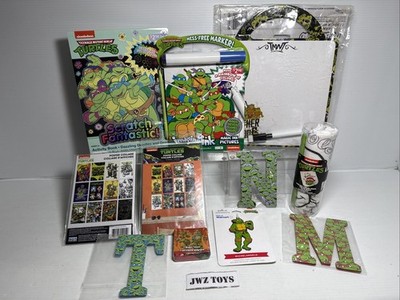 Nickelodeon Ninja Turtles TMNT Poster Ornaments towel Ink Board Etc Bundle -506