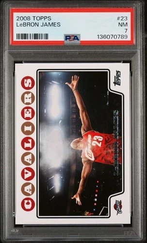 2008 Topps LeBron James #23 "Chalk Toss" Card PSA 7