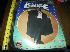 HALLOWEEN Adult Costume Full Length Collared Black Cape NEW PACKAGE 1994