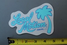 LOCAL MOTION Hawaii Surfboards Clear Neon Blue LM3 80's Vintage Surfing STICKER