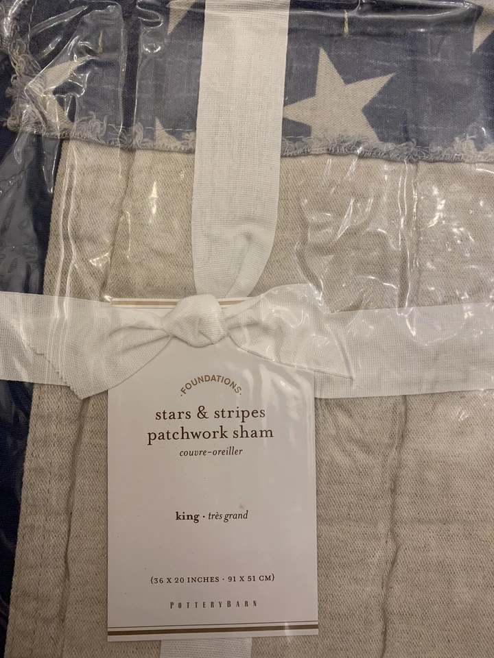Parche Pottery Barn Bandera Americana KING ALMOHADA SHAM Fuerza Aérea Marina País EE. UU. Foto 3 de 4