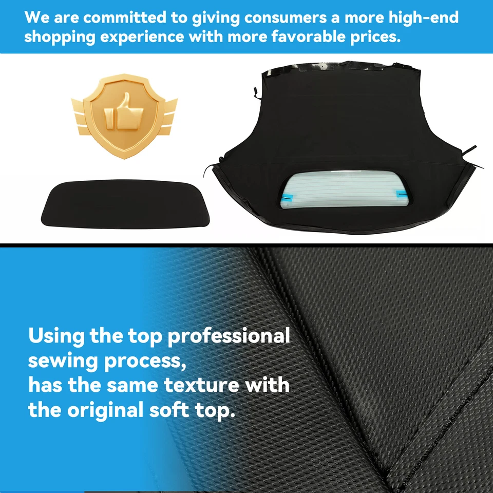 BMW Z4 2003-2008 convertible cupé techo blando con ventana de vidrio térmico, negro Foto 3 de 4