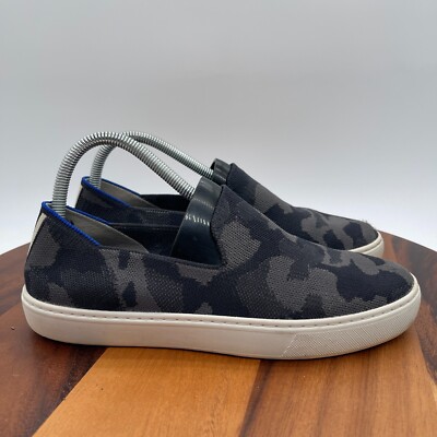 Rothys Shoes Womens Slip On Sneakers Gray Camo Knit