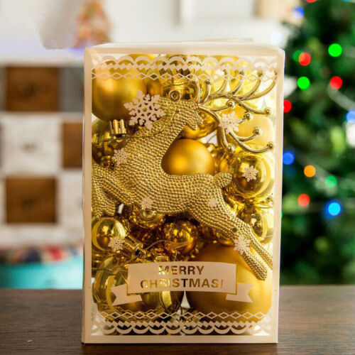 30Pc Christmas Ornaments for Xmas Tree Hanging Balls Reindeer Elk deer Glitter - Picture 5 of 26