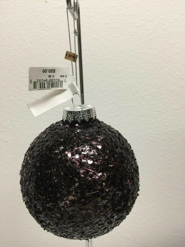 PURPLE GLASS BALL BASIC Christmas Ornament NEW - Image 2 of 2