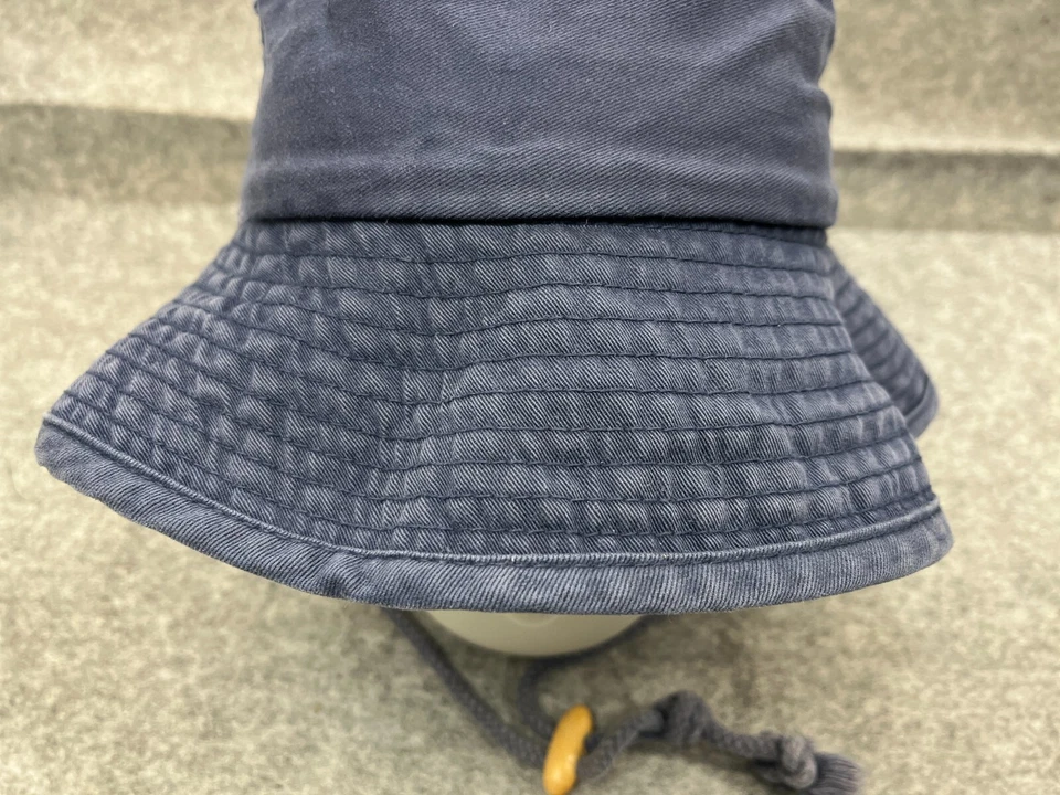 Antiguo Sombrero Cubo Azul Marino Adulto Medio Azul 100% Algodón Campamento Caminata Playa Hecho en Corea Foto 3 de 4