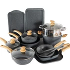 17Piece Pots and Pans Set Nonstick Induction Cookware Set Granite Coated Pot Set