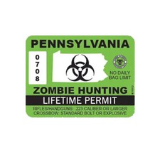 Pennsylvania Zombie Hunting Permit Sticker Pennsylvania Zombie Hunting Permit Sticker