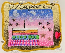 LEO NISI - "Greetings" - Material Screen Print 11x9 cm - NO MUSANTE