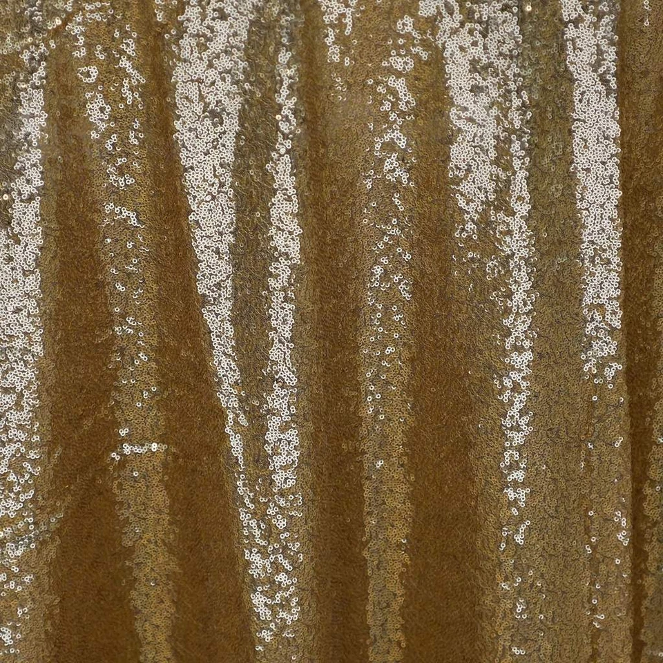 60x126" Gold SEQUIN RECTANGLE TABLECLOTH Sparkly Wedding Party Catering Linens - Image 3 of 4