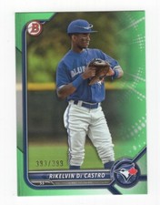 2022 BOWMAN PROSPECT PAPER GREEN 393/399 RIKELVIN DE CASTRO BLUE JAYS #BP-25