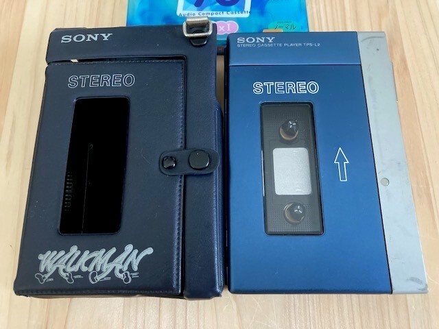 美品 SONY TPS-L2 WM-3 専用 革ケース ストラップ セット Sony Walkman TPS-L2 First generation stereo cassette player