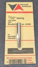 Vermont American 7/32" CD Veining Router Bit HSS 22068 Router USA