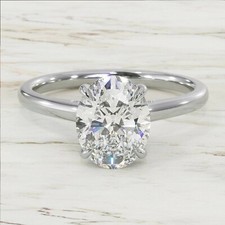 2.50CT Oval Cut Cut CZ Solitaire Engagement Wedding Ring In 925 Sterling Silver
