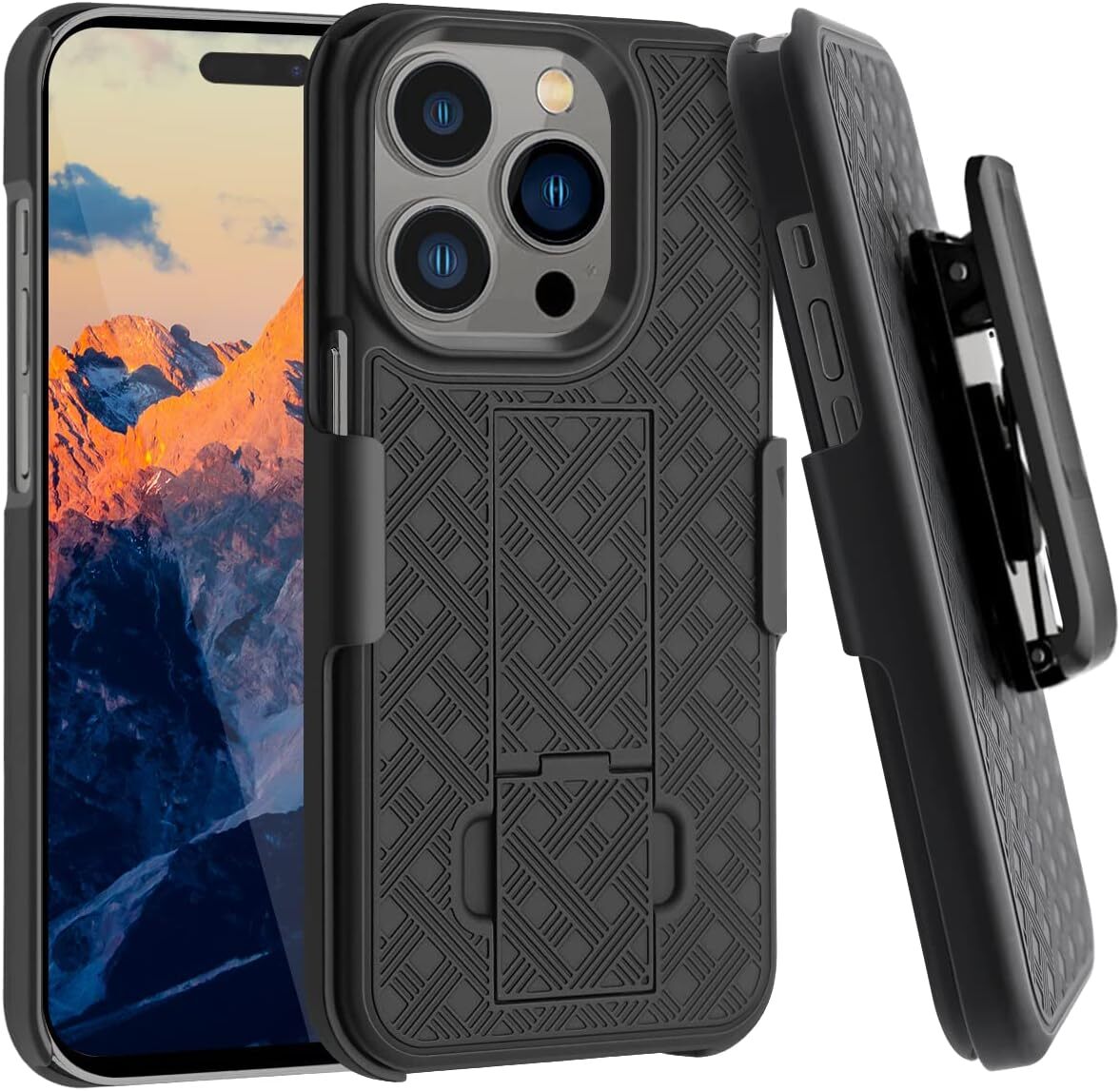 Compatible with iPhone 14 Pro Case, iPhone 14 Pro 5G Holster Case Combo Shell Sl