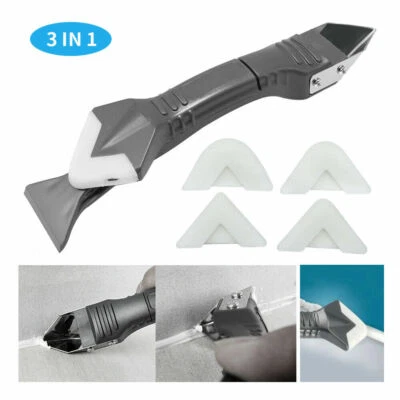 3 In1 Remover Caulk Finisher Sealant Smooth Scraper Grout Kit Silicone Trowel - image 1 of 4