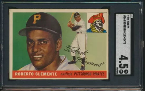 1955 TOPPS BASEBALL #164 ROBERTO CLEMENTE RC SGC 4.5 VG-EX+ HOF ROOKIE