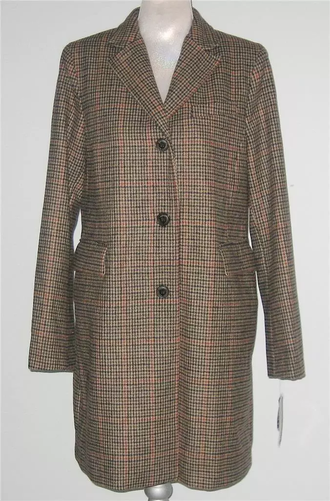 Ralph lauren women's plaid cheap coat