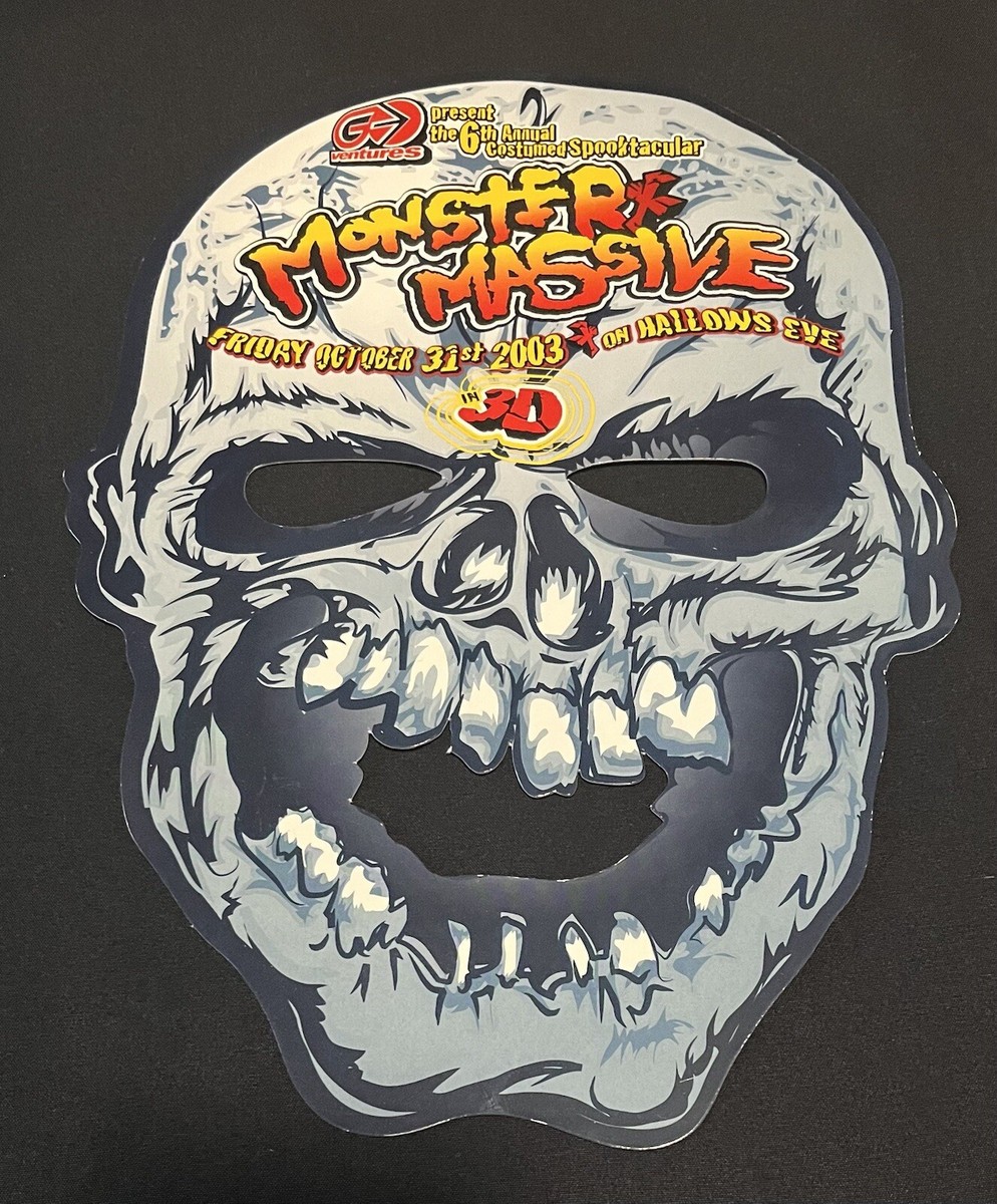 Rare Monster Massive Rave Flyer Skull Mask 2003 Go Ventures Los