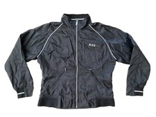 VINTAGE Nike Spell Out Track Jacket Zip Windbreaker 90's Black Youth Sz M 8-10