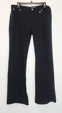 DKNY JEANS Wide Leg Stretch Seamed Khakis Black 5-Pocket Pants Women's 12 LARGE