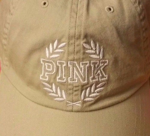 Victoria's Secret PINK Baseball Hat Cap Khaki Crest Baseball Hat/Cap - Picture 2 of 3