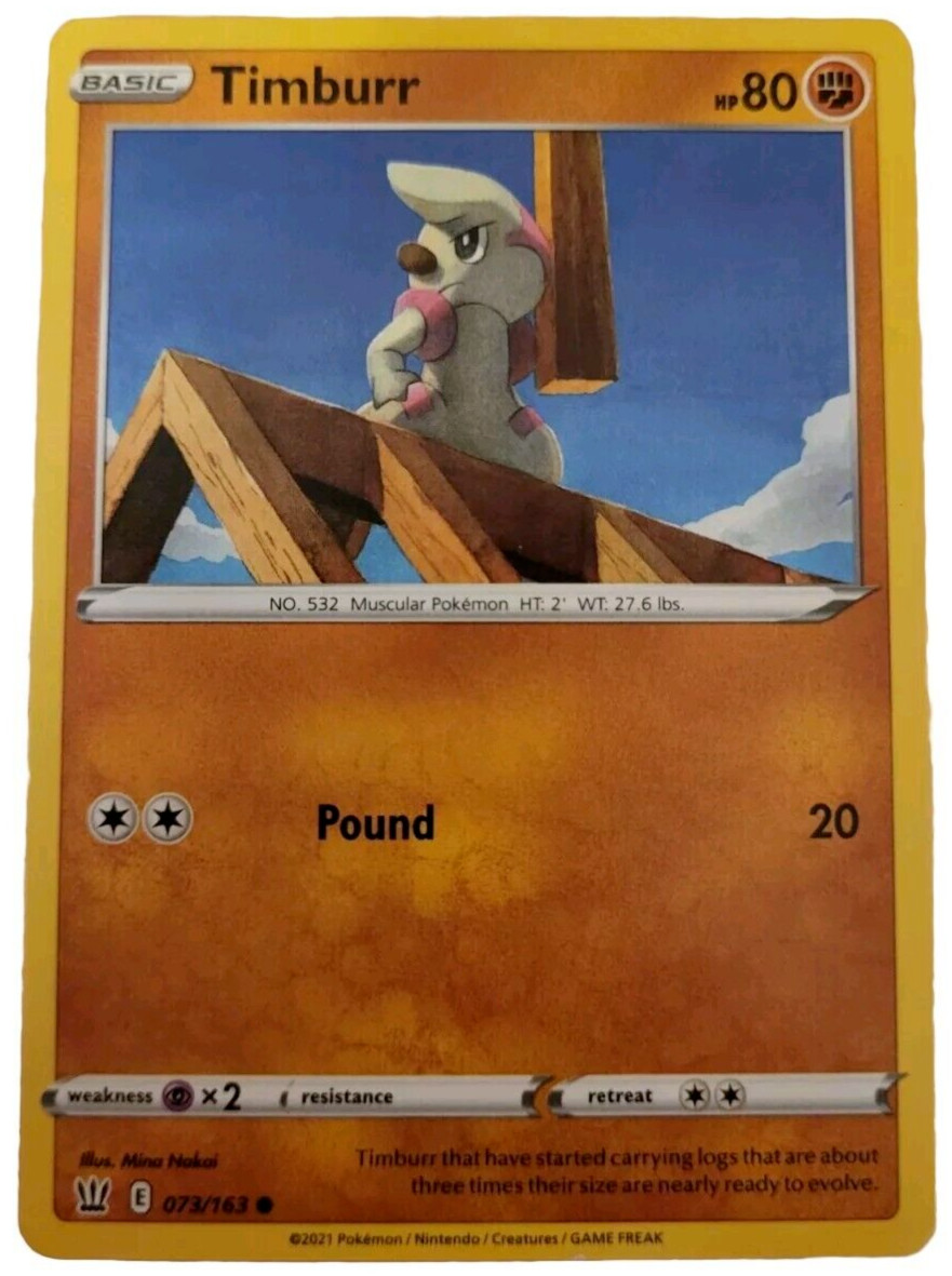 Timburr 073/163 Battle Styles Common Pokemon Trading Card TCG (A3