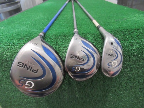 PING G5 460CC 12* DRIVER 5 WOOD & 22* HYBRID SET REGULAR GRAPHITE GOLF CLUBS RH