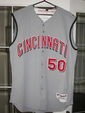 Cincinnati Reds Mercker 2006 Juego Usado Carretera Béisbol MLB Camiseta Chaleco - Equipo LOA