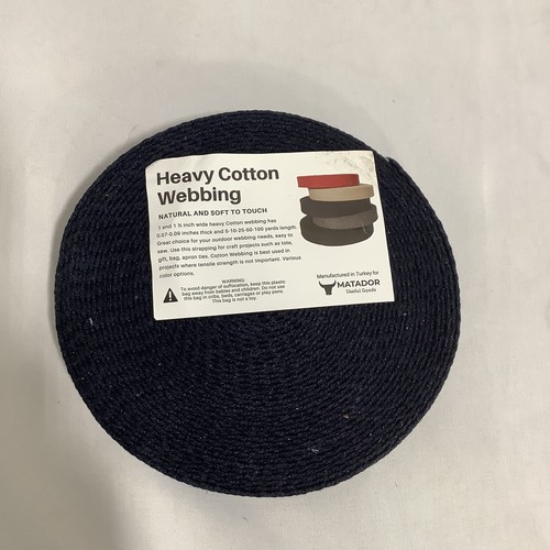 Matador Black 1 inch Wide Straps Heavy Cotton Webbing Tape For Arts And Crafts