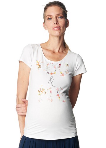 NEW - Esprit - You & Me Vintage Print Tee in White - Maternity Tee - Picture 3 of 12