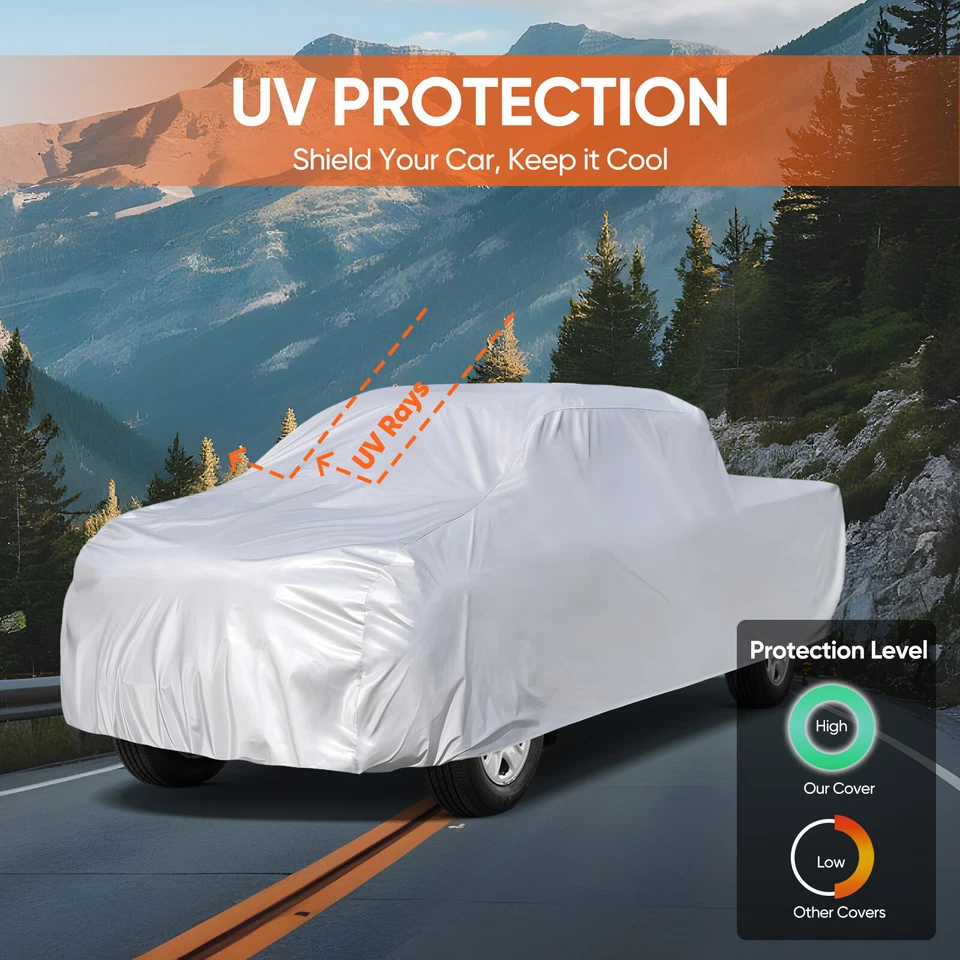 Cubierta completa para camioneta pickup impermeable exterior protección UV contra polvo para RAM 1500 clásica Foto 4 de 4