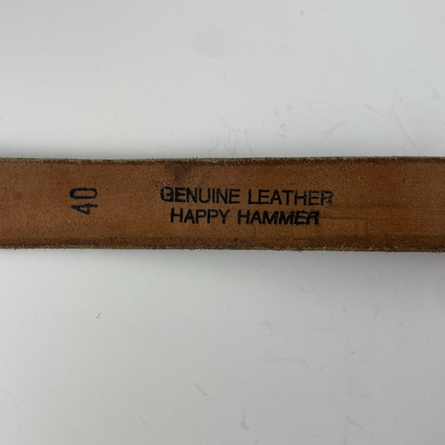 Vintage handbesetzter Bär Elch Ledergürtel I LIKE COUNTRY MUSIC Schnalle Monogramm WILL - Bild 10 von 14