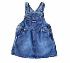 Vtg OshKosh B'gosh Vestbak The Genuine Article Overalls Dress Skirt Size 2T