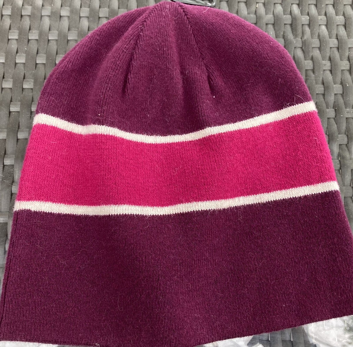 Isabel Marant Camden Striped Logo Beanie Isabel Marant Camden Striped Logo Beanie Burgundy NWOT | eBay main image 2