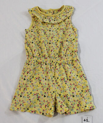 Mothercare Girl's  Sleeveless Floral Playsuit BH6 Yellow Size: 4-5yrs NWT