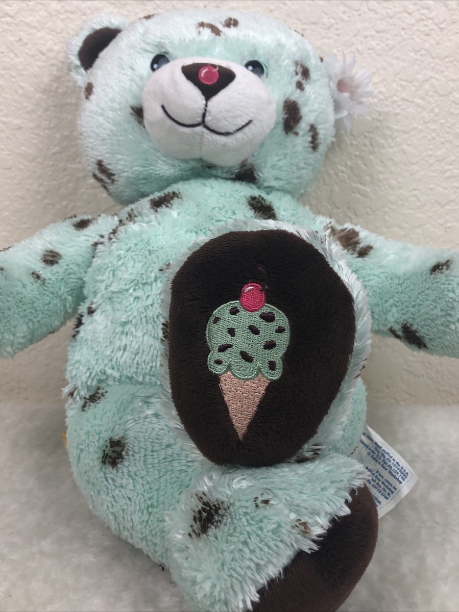 Build A Bear Baskin Robbins Mint Chocolate Chip Plush Teddy Bear