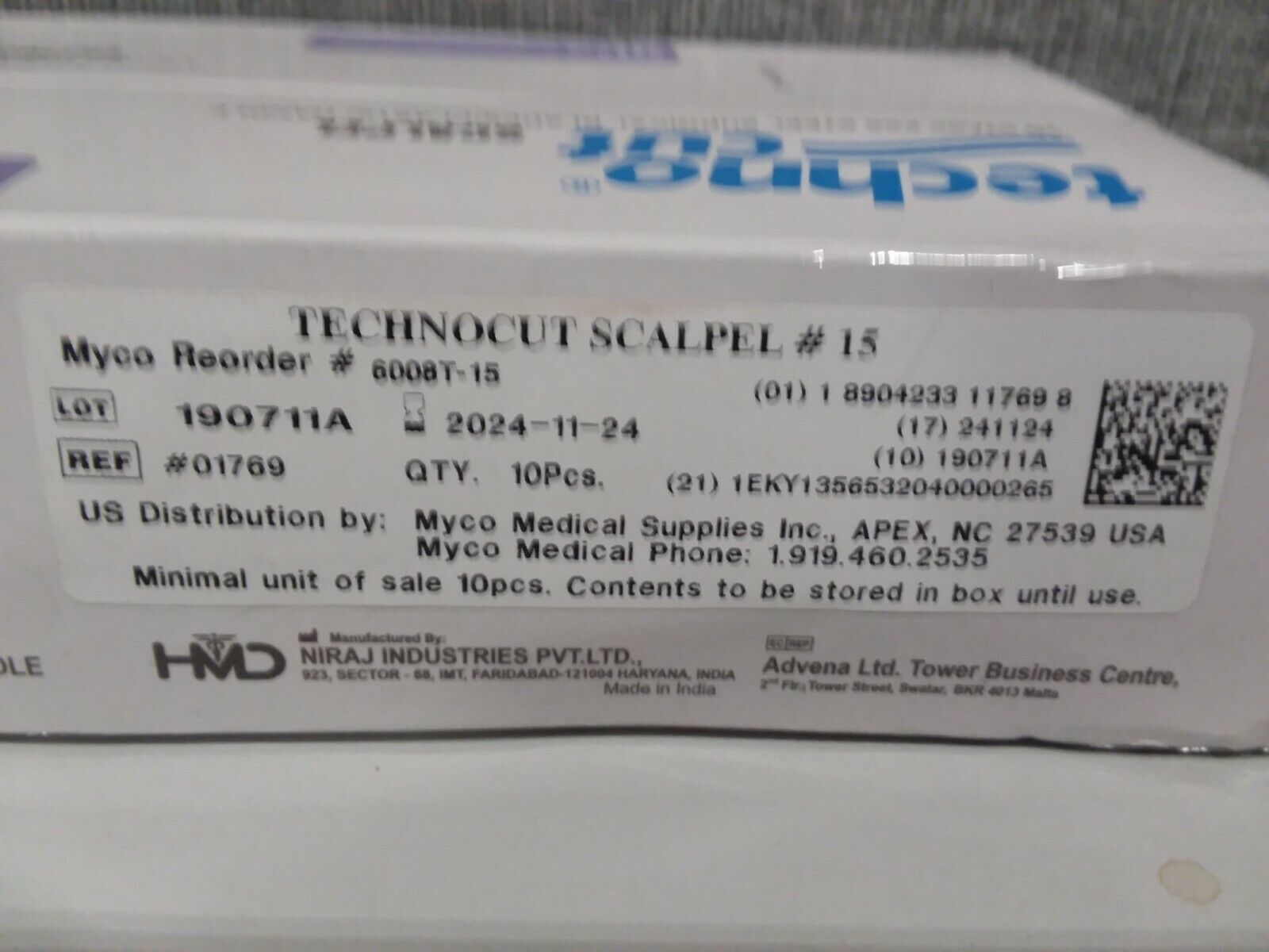 Techno Cut Scalpel: 6008T-15: Stainless Steel Surgical Blades