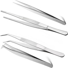 Profi Pr&auml;zisions-Pinzetten Set aus Edelstahl, 4 St&uuml;ck, 12-14 cm Lang, f&uuml;r
