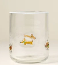 Anthropologie DACHSHUND Dog Icon Juice Glass Dachshund Weenie Doxen NEW