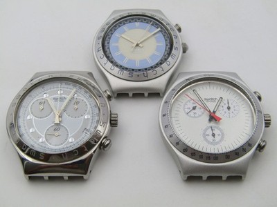 3er-SET, SWATCH IRONY CHRONO / IRONY LOOMI UHREN ALS MAGNET (M363)