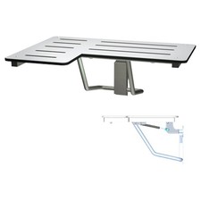 ASI 8206-SC-R 33" L-Shaped Folding Slow-Close Shower Seat - Right - Stainless