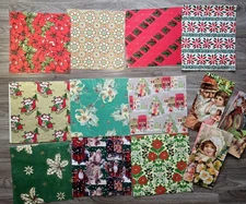 Vintage Christmas Gift Wrap Lot of 10 designs