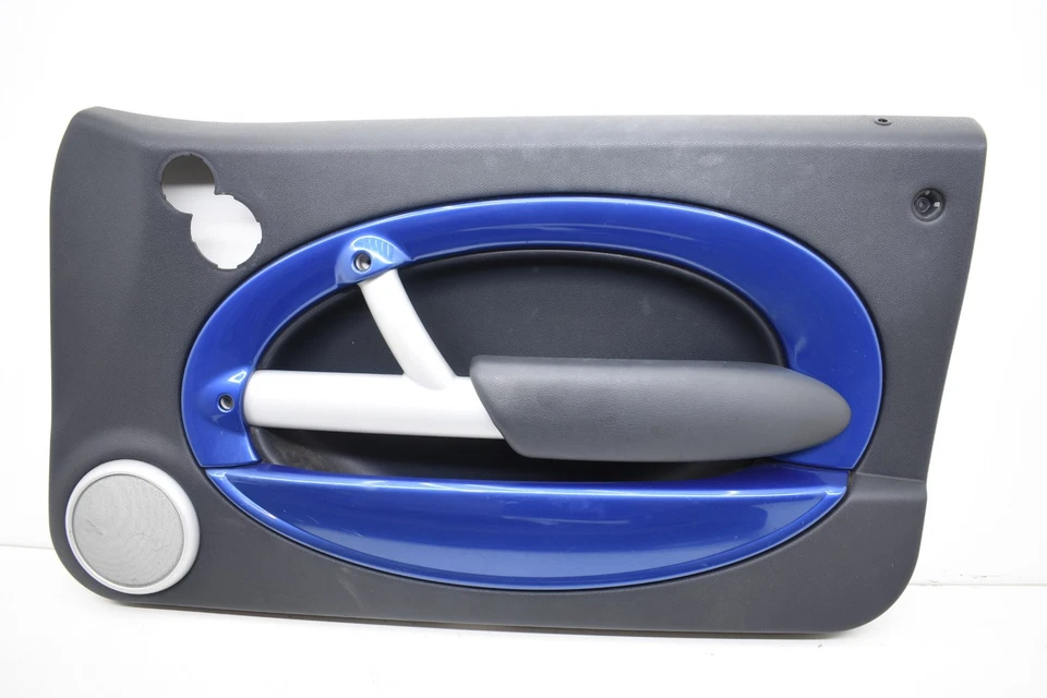 Mini Cooper S R53 2006 puerta izquierda derecha tarjeta moldura paneles conjunto Hyper Blue OEM KW69 Foto 2 de 4