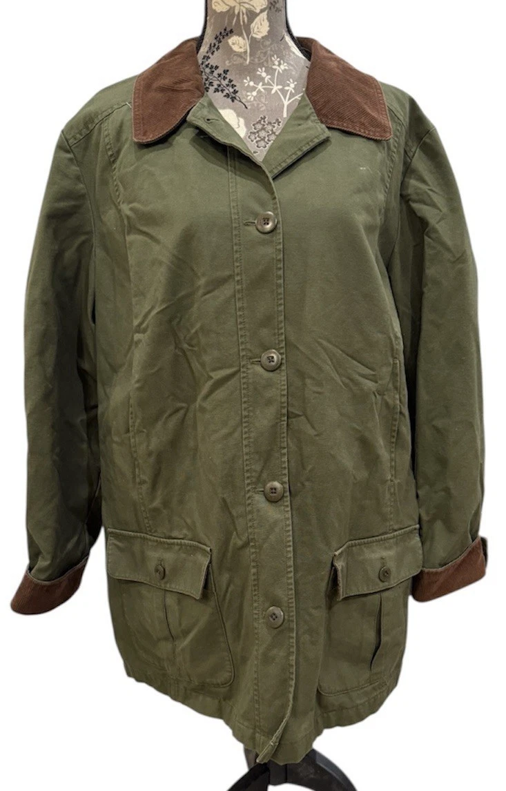 Vtg LL Bean Men’s Cotton With Corduroy Flannel Lined Chore Coat SUPERB - product detail image 1